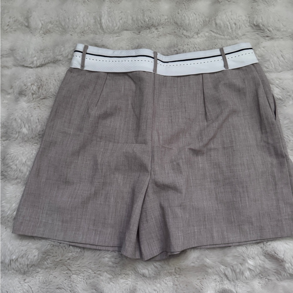 Stylish Women's Tan Shorts with White Trim